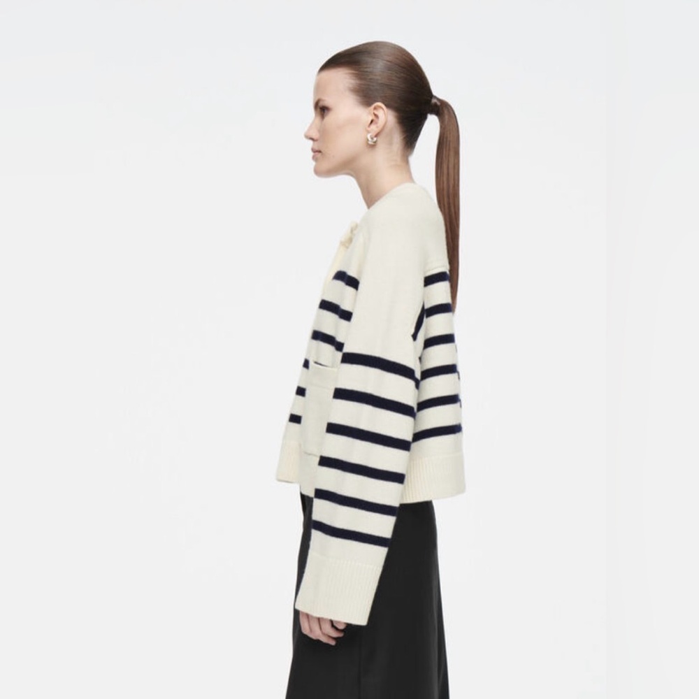 COS Striped Wool Crew Neck Sweater, Size Large. - Picture 5 of 14